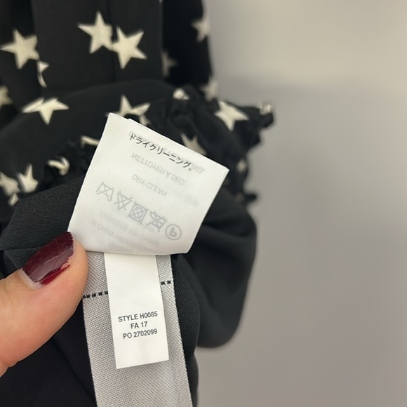 J. Crew Star Print Ruffle Detail Silk Dress Size 10 - Picture 8 of 9